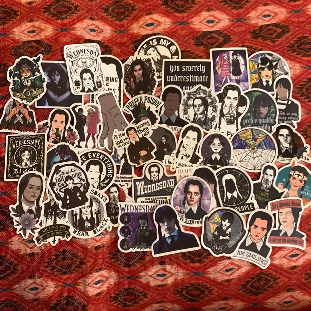 Set of 45 Wednesday Adams Stickers